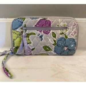Vera Bradley Rare Vintage Watercolor Pattern Wristlet Wallet Clutch Bag